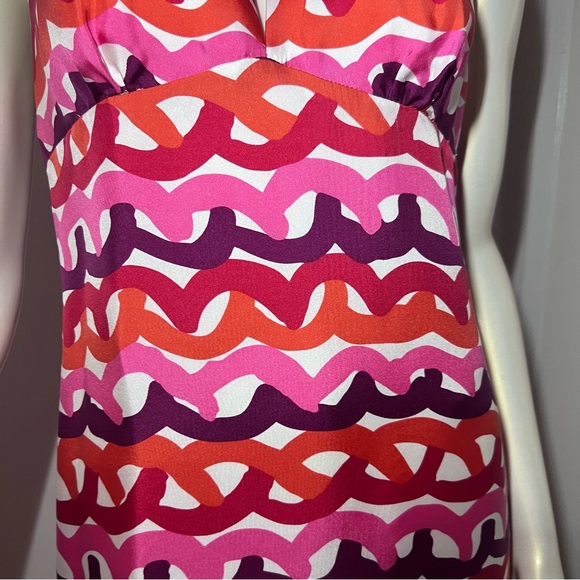 Original Milly Of New York Silk Dress size 4 Peekaboo Details High Neck Lined ZZ - Picture 4 of 13